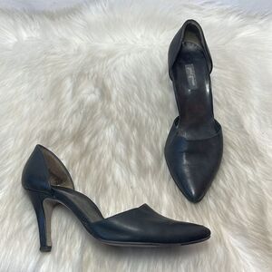 Paul Green Black Leather Cutaway Heels Sz 5/US Size 7.5